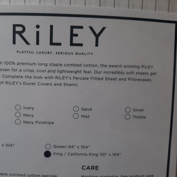 *RILEY Cotton Percale KING Flat Sheet White Pinstripe - Picture 4 of 8